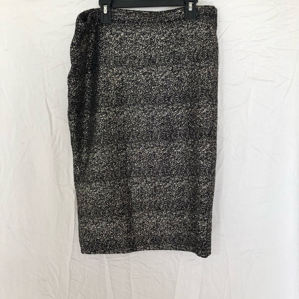 High waisted silver sparkle pencil skirt